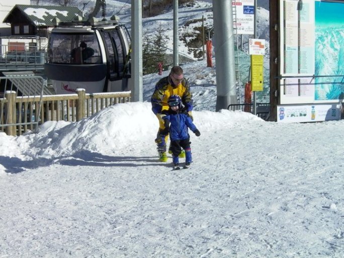 Lukas og Onkel på ski - Valloire januar 2003